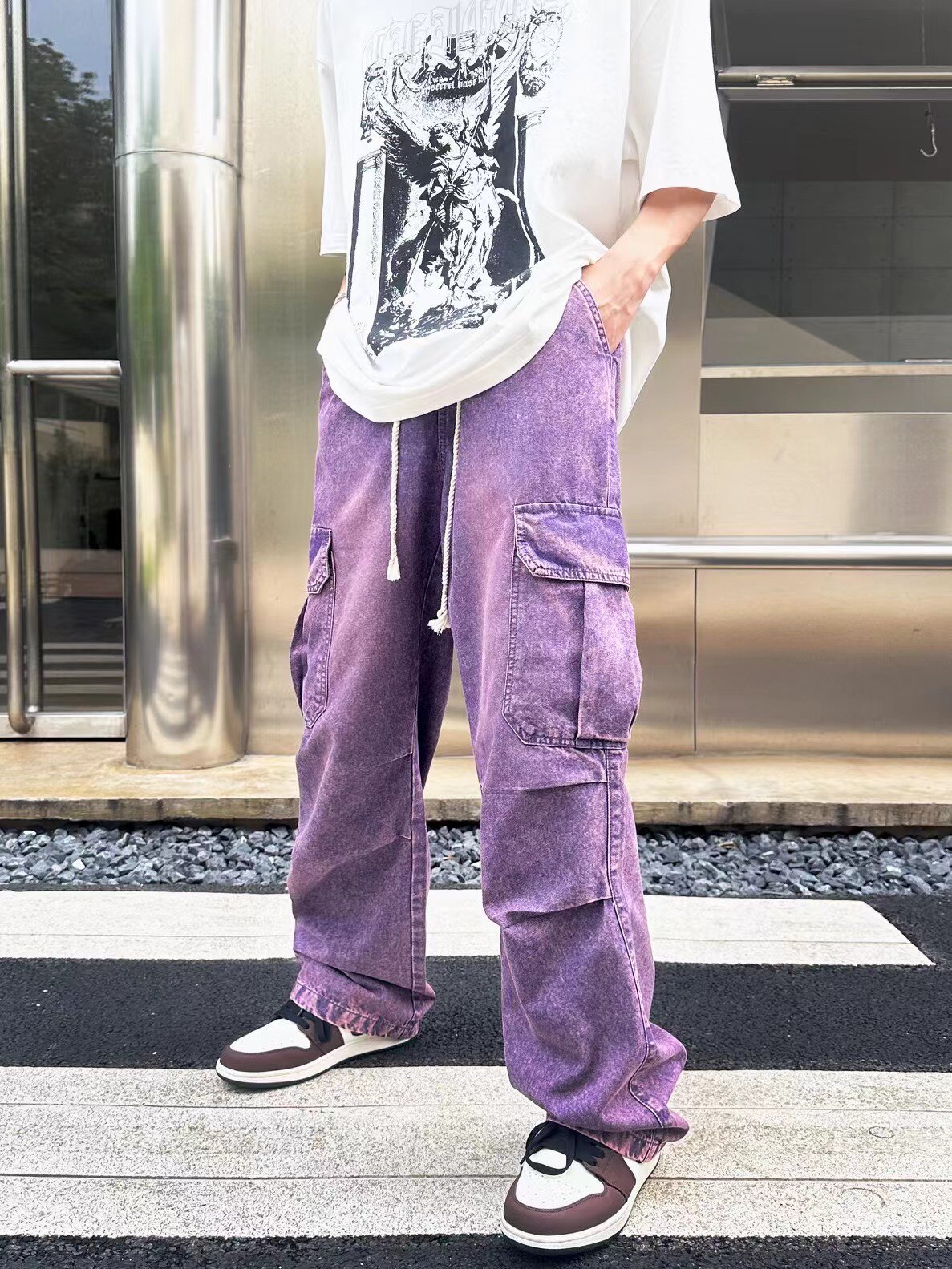 美式hiphop裤子ins高街牛仔裤
