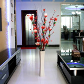 包邮 叶脉干枝红色卷玫新房婚房客厅落地摆放装 饰装 干花 饰插花特价