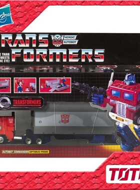 孩之宝变形金刚玩具 40周年 G1复刻动画色擎天柱带车厢 美复