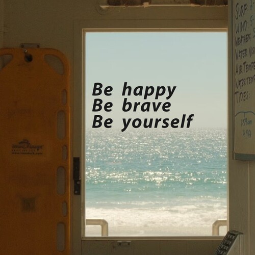 英文励志治愈Be happy Be brave玻璃门橱窗镜子氛围感装饰贴纸