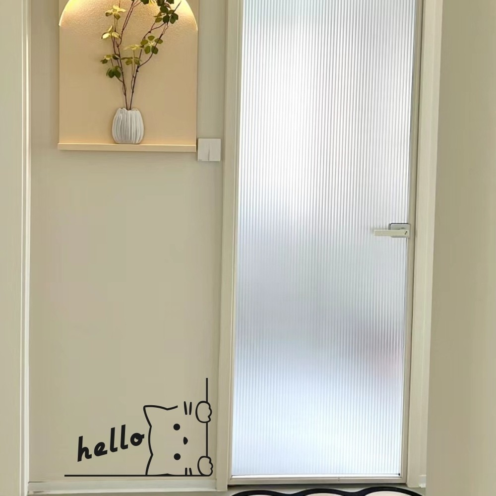 hello打招呼的猫咪可爱卡通玻璃门防撞贴纸 创意有趣镜子贴纸,家居饰品,文化墙贴,淘宝优惠券,粉丝福利购,淘宝优惠卷