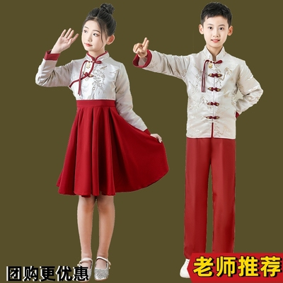 儿童大合唱礼服中式诗朗诵演出服