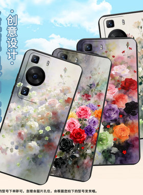 适用华为p30pro手机壳p40pro蔷薇花huawei硅胶p60art耐磨pura70ultra软壳hbp-lx9个性pura70pro+保护套