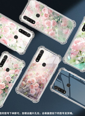 适用motogpower2020手机气囊壳蔷薇花手机壳motorolagpower2021四角防摔摩托罗拉gpower5g2025保护套