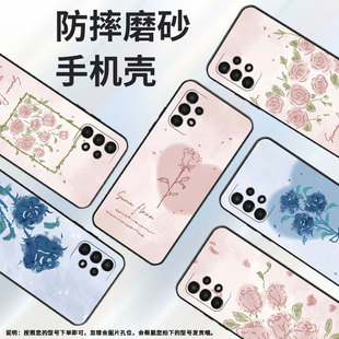 适用三星a02手机壳a12/a16/a10商务a9挂绳a06潮流a14英文蓝玫瑰a03个性a13男女款a15耐脏SM-A9000时尚耐磨