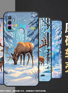 适用OPPOA17手机壳4G国外硅胶CPH2471黑色A55s男女CPH2073软壳0pp0A32雪景麋鹿商务A36高级PEHM00保护套