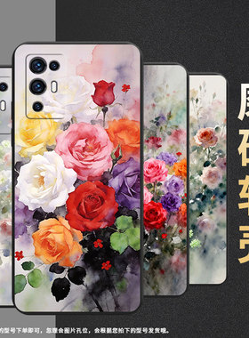 适用中兴axon30手机壳全包边a2322耐磨zteaxon30pro保护套axon30s商务蔷薇花时尚不掉色axon30防摔软壳