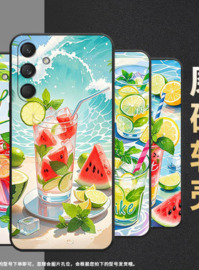 适用三星m30手机壳m32/m53全包边sm-m346b保护套西瓜冰饮samsungm40s个性m42潮流sm-m546b防摔m60s软壳