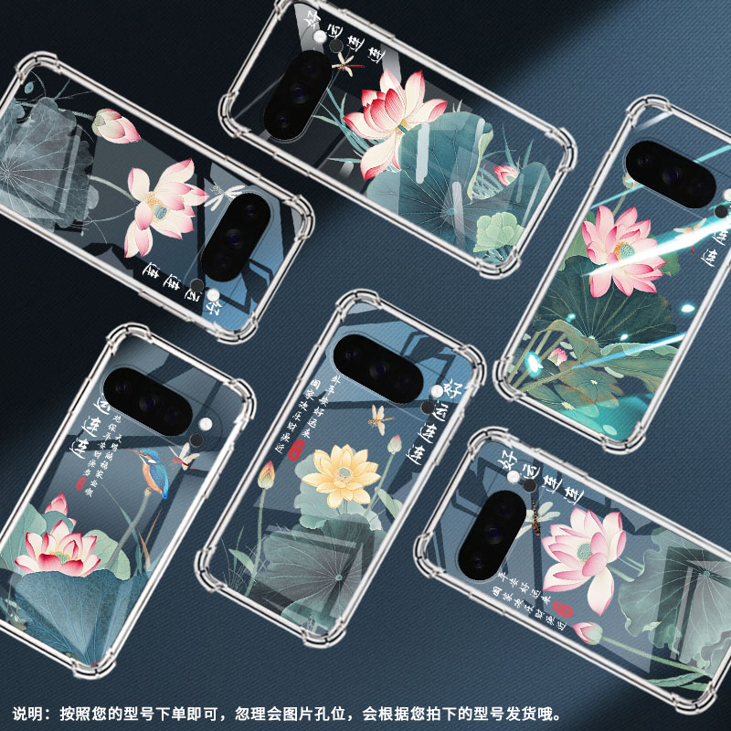 适用谷歌GooglePixel10手机壳Pixel10ProXL防摔荷花好运气囊壳9ProXL男女款Pixel3AXL硅胶Pixel4A保护套