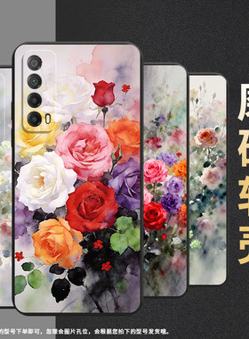 适用华为psmart2019手机壳ppa-lx1超薄psmartz全包边huaweiy7磨砂壳med-lx9高级感y8p蔷薇花y6s保护套
