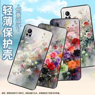 适用小米civi4pro手机壳civi2蔷薇花不掉色xiaomimix4保护套pocox7商务小米note10pro硅胶m1910f4e软壳