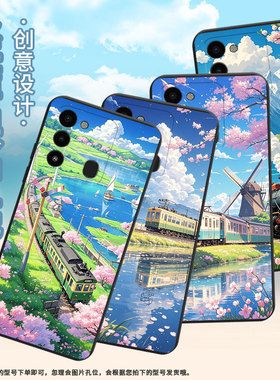 适用传音TecnoSpark8C手机壳Spark9T非洲商务Spark9磨砂壳TecnoSpark9Pro防摔火车风景Spark30Pro保护套