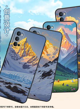 适用OPPOReno手机壳10x纯黑色PCCM00商务0pp0RenoAce保护套Ace2硅胶皑皑的雪山Reno2高级PCKM70轻薄Reno5软壳