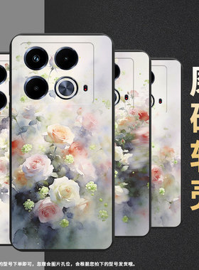 适用传音InfinixNote40Pro+手机壳Note40Pro磨砂壳InfinixNote40高级感X6851潮流中国风梦幻蔷薇花保护套