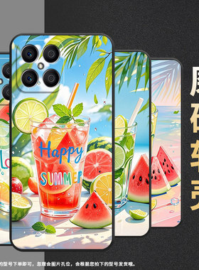 适用荣耀x5手机壳x5b全包边vne-lx1硅胶honorx6a磨砂壳水彩风格x5bplus耐磨vne-n41商务x8cx6b时尚保护套