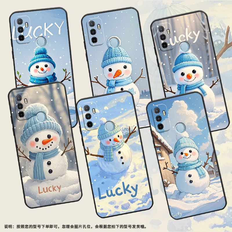 适用OPPOA1K手机壳CPH1923A16K磨砂壳CPH1803圆圆雪人A9耐磨2020男女A5s软壳0pp0A7皮套A8高级A12保护套