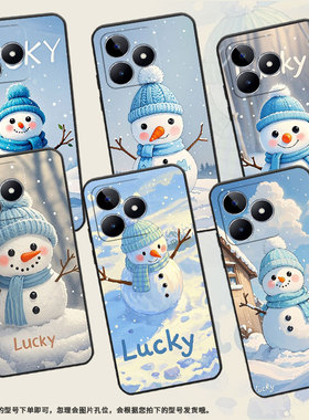 适用RealmeC63手机壳C12超薄RMX2180纯黑色C17防摔圆圆雪人真我C20软壳RMX3261保护套C25S高级感男女款