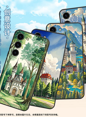 适用红米Note9T手机壳红米5Plus超薄M2003J15SC简约RedmiNote7保护套油画城堡note8全包M2003J6A1G磨砂壳