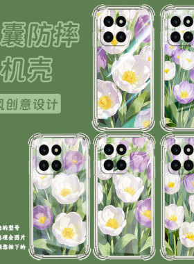 适用荣耀x6a手机气囊壳四角防摔荣耀x6s中国风荣耀x6郁金香花丛手机壳荣耀x6aplus高级honor时尚全包保护套