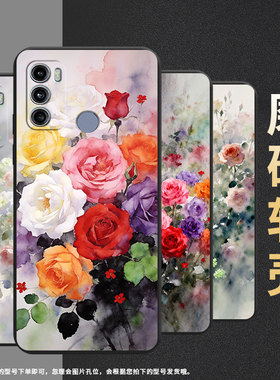 适用MOTOG72手机壳蔷薇花商务高级感G60s磨砂壳摩托罗拉G66J全包边MotorolaG40Fusion潮流男女款保护套