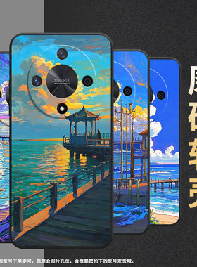 适用荣耀X50手机壳ALI-NX1商务X9C纯黑色蓝色天空X40防摔V40轻奢版ALI-AN00软壳X50GT硅胶荣耀V40保护套