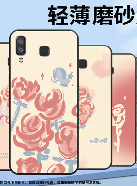 适用三星M01Core手机壳A8+防摔SamsungJ4Plus复古玫瑰SM-J610F三星A6s高级SM-G8870耐磨GalaxyA21s保护套