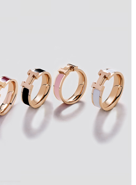 【V金工艺】  H戒指 气质 百搭 女 食指轻奢高级感