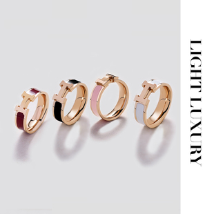 【V金工艺】  H戒指 气质 百搭 女 食指轻奢高级感