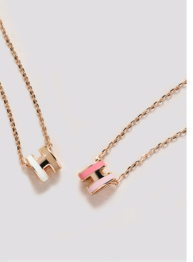 字母H项链 拼色 女 气质百搭