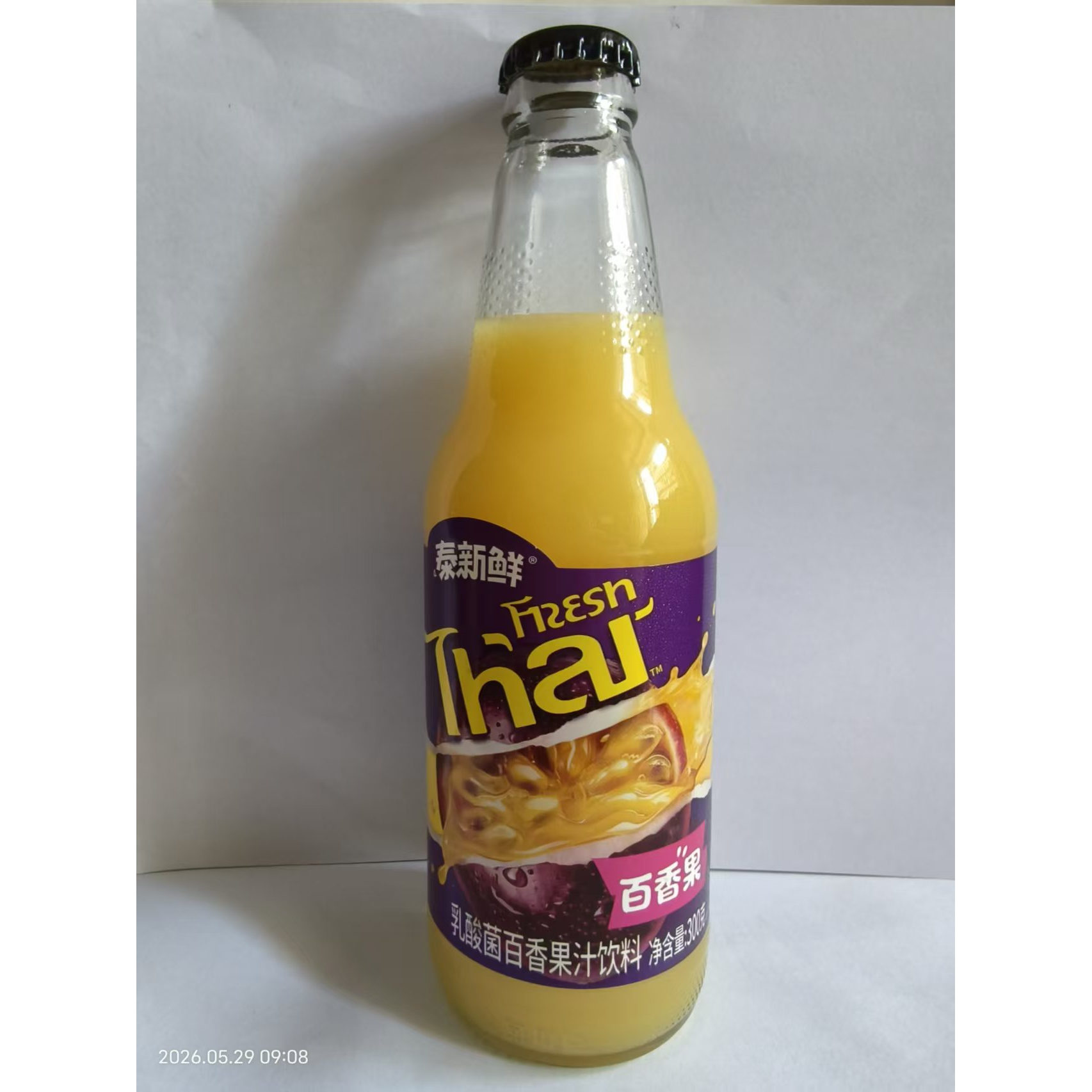 泰新鲜鲜磨豆奶饮料/百香果汁饮品玻璃瓶装300ml*24瓶1件多省包邮