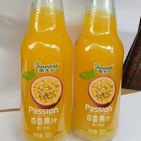 嘉天下鲜磨豆奶饮料 百香果汁饮品玻璃瓶装300ml*24瓶,1件包邮