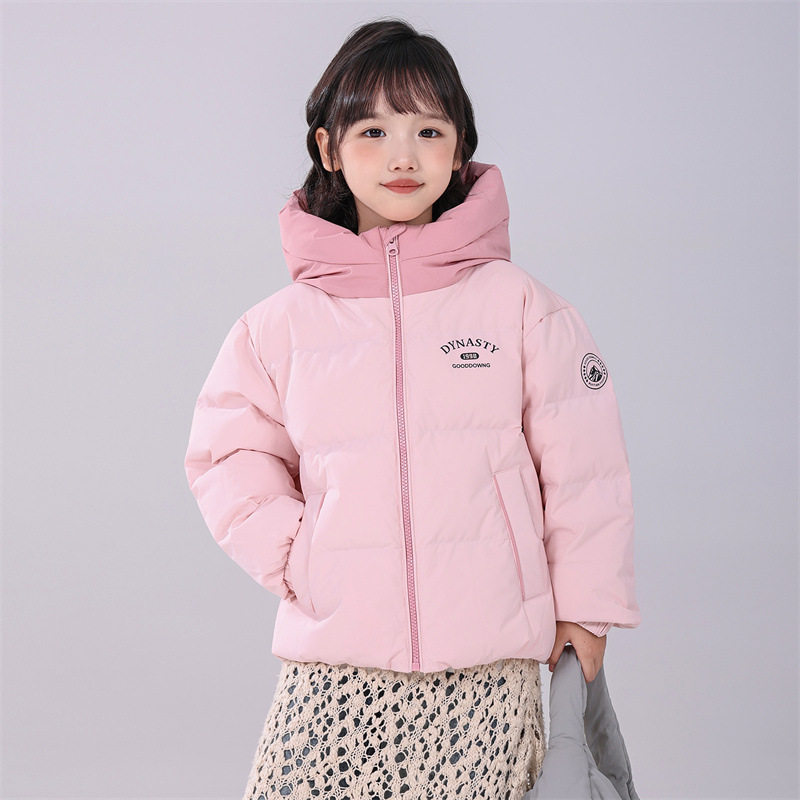 2025秋冬新款拼色短款儿童羽绒服90绒男女中大童洋气保暖休闲