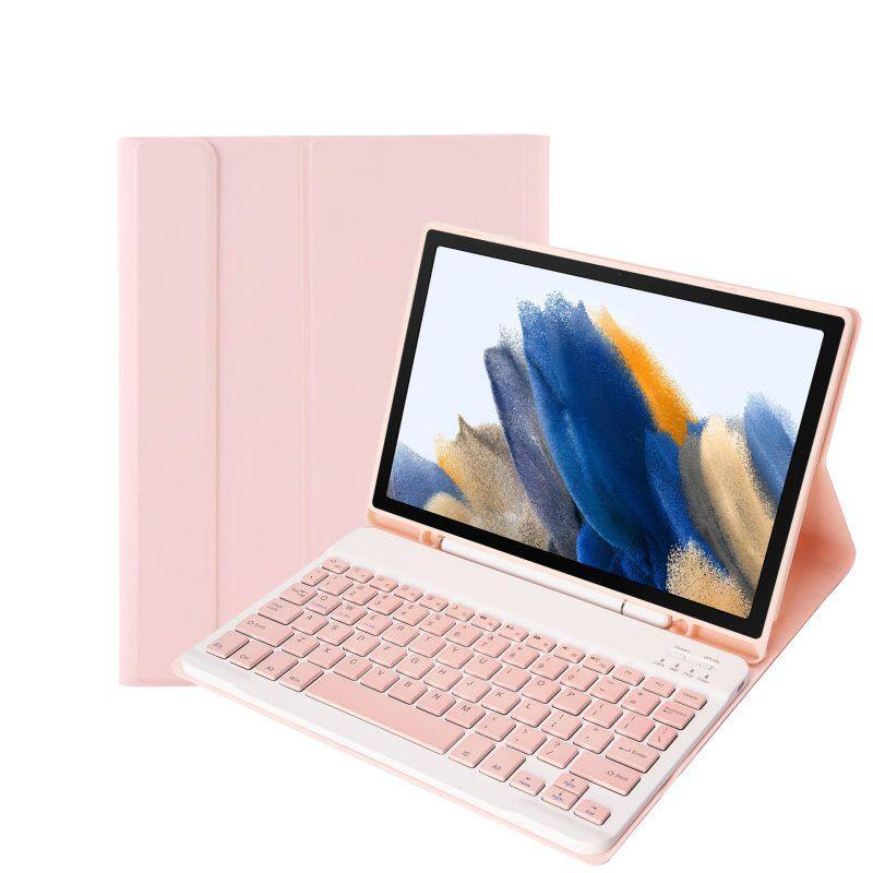 适用三星Tab A8 X205/X200 糖果色TPU壳笔槽款蓝牙键盘保护套