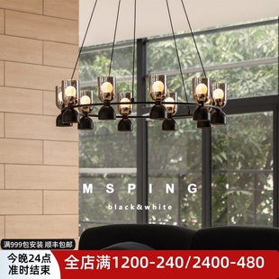 晨光客厅吊灯原版 极简高端圆形北欧设计感卧室灯灯具 1比1复刻意式