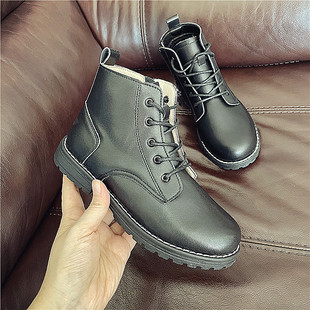 清仓不退换女童马丁靴男童皮靴中大童英伦靴加绒短靴棉靴单靴童靴