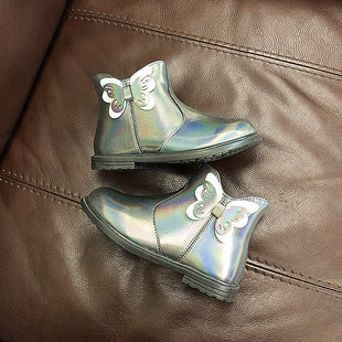 清仓不退换女童鞋时尚皮靴女宝宝加绒小短靴可爱公主靴保暖棉靴