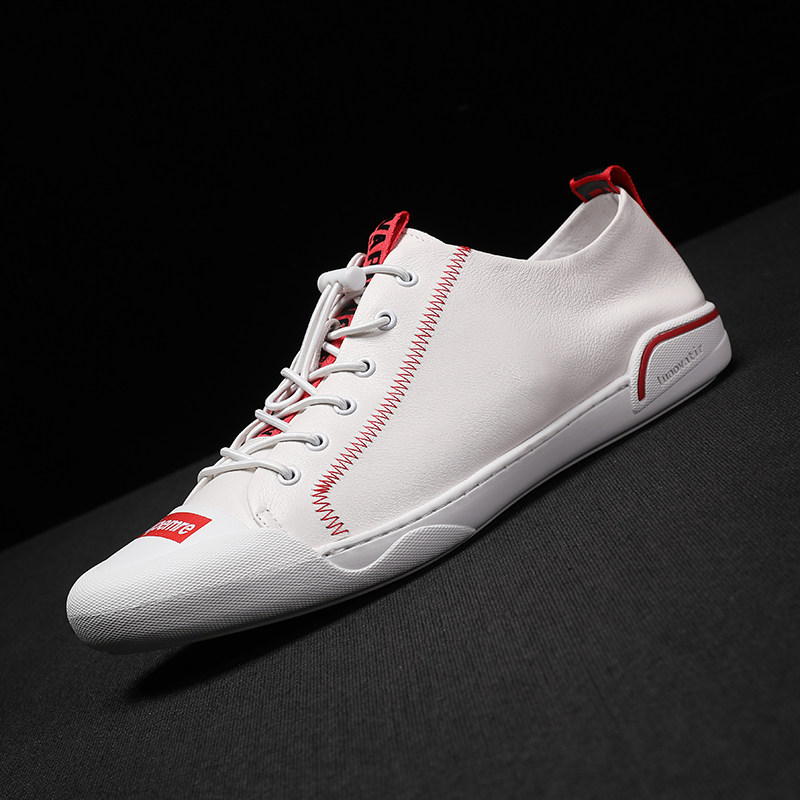 男鞋春季2024新款男士休闲鞋子男韩版潮流百搭真皮鞋流行网红板鞋