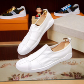 软底休闲皮鞋 头层牛皮板鞋 百搭小白鞋 韩版 一脚蹬舒适透气低帮潮鞋