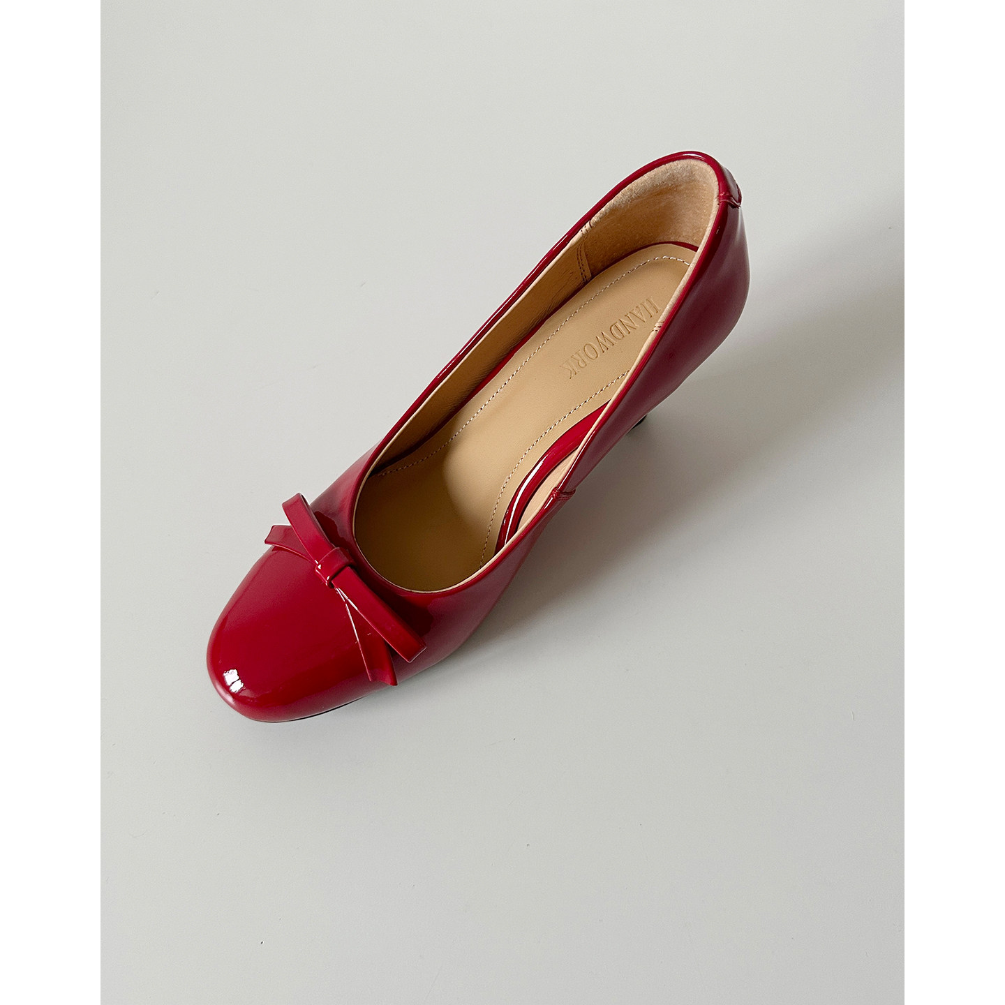 2026新款百搭时尚羊漆皮单鞋圆头浅口蝴蝶结高跟鞋职业鞋配裙子,女鞋,玛丽珍鞋,淘宝优惠券,粉丝福利购,淘宝优惠卷