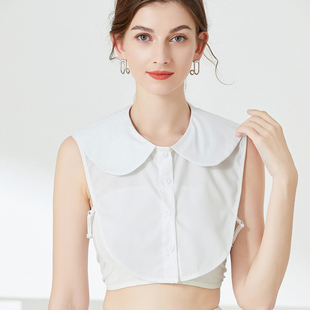 白色纯棉娃娃领假领子温柔风圆领百搭配毛衣卫衣内搭衬衣领假衣领