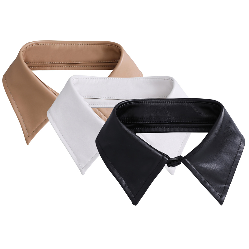 韩版秋冬新款时尚PU皮假领子