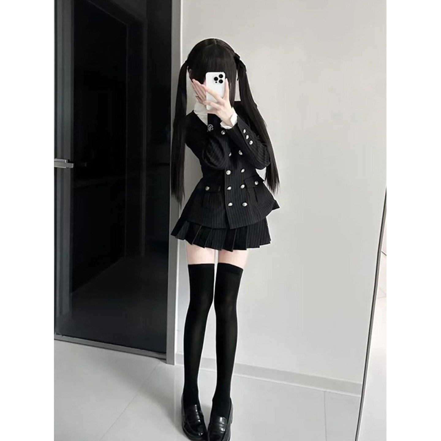 【古着少女】复古非正式学院风休闲西装收腰衬衫外套JK制服套装裙