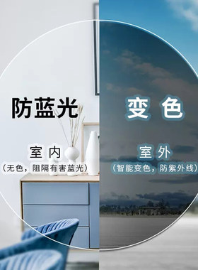 高清变色镜片变灰变茶色近视镜片