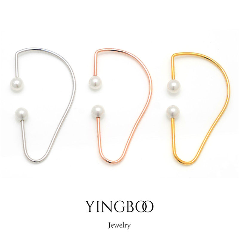 YINGBOO S925银经典返场款纯银珍珠耳挂无耳洞款女日韩日韩