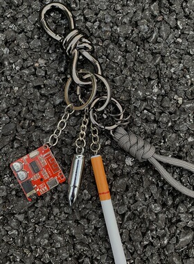 205SS 小众男女个性创意钥匙扣包包挂件手铐编织绳情侣挂绳
