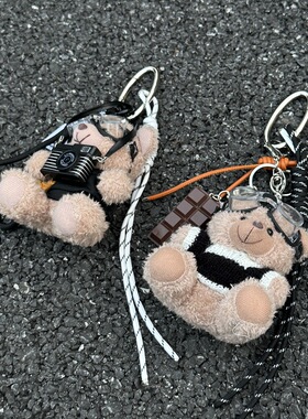 毛绒相机小熊miu系风包包挂件个性卡通挂件挂饰ins可爱心配饰