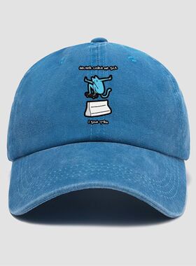 Leon karssen荷兰滑板小人蓝污猫 周边帽子棒球帽男女小清新鸭舌