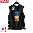 纯棉新款 马甲篮球坎肩无袖 夏季 NASA联名运动小熊潮牌背心男士 t恤