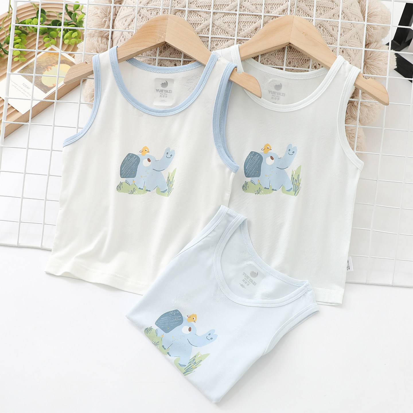 男童夏季莫代尔背心薄款内搭外穿卡通透气中小童儿童背心套头