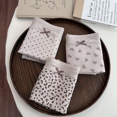 纯棉透气蝴蝶结女内裤架07